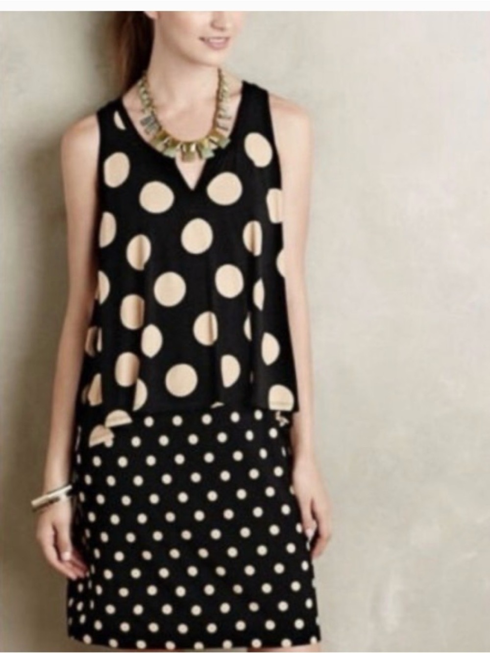 Maeve Black Top with Cream Trim